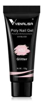 Poly Gel K52 Rosa Glitter